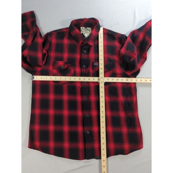All American Roughneck Flannel Shirt Men’s Medium Red Black Plaid Backwoods AAR - Picture 7 of 11